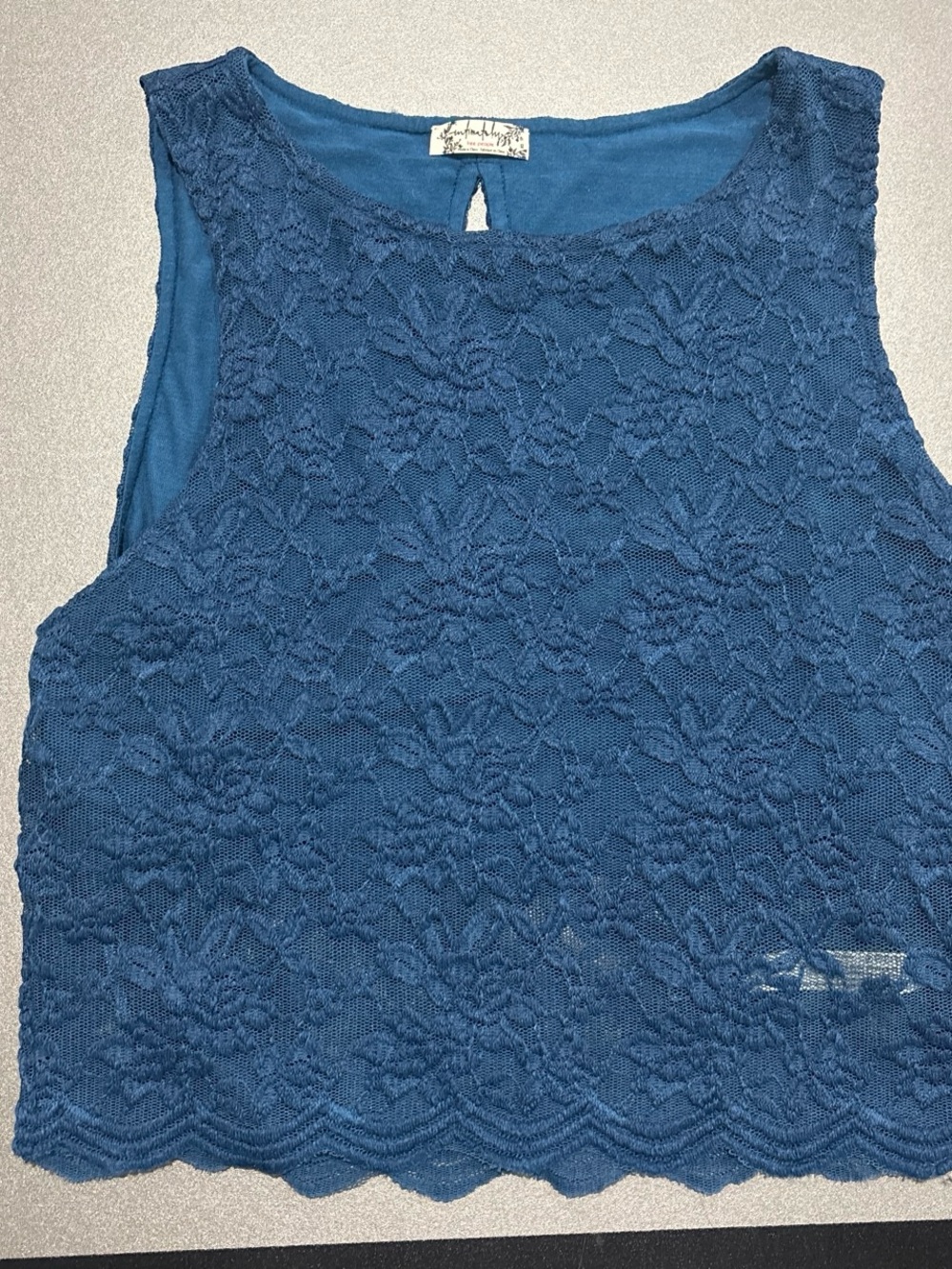 Free People Intimately Lace Tank Top - Blue